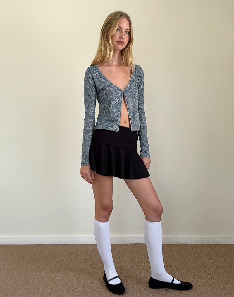 Libby Cardi in Blue Ornate Print Lycra