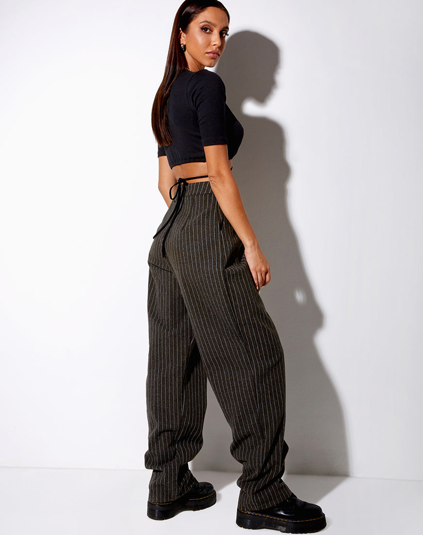 Liena Crop Top in Rib Black