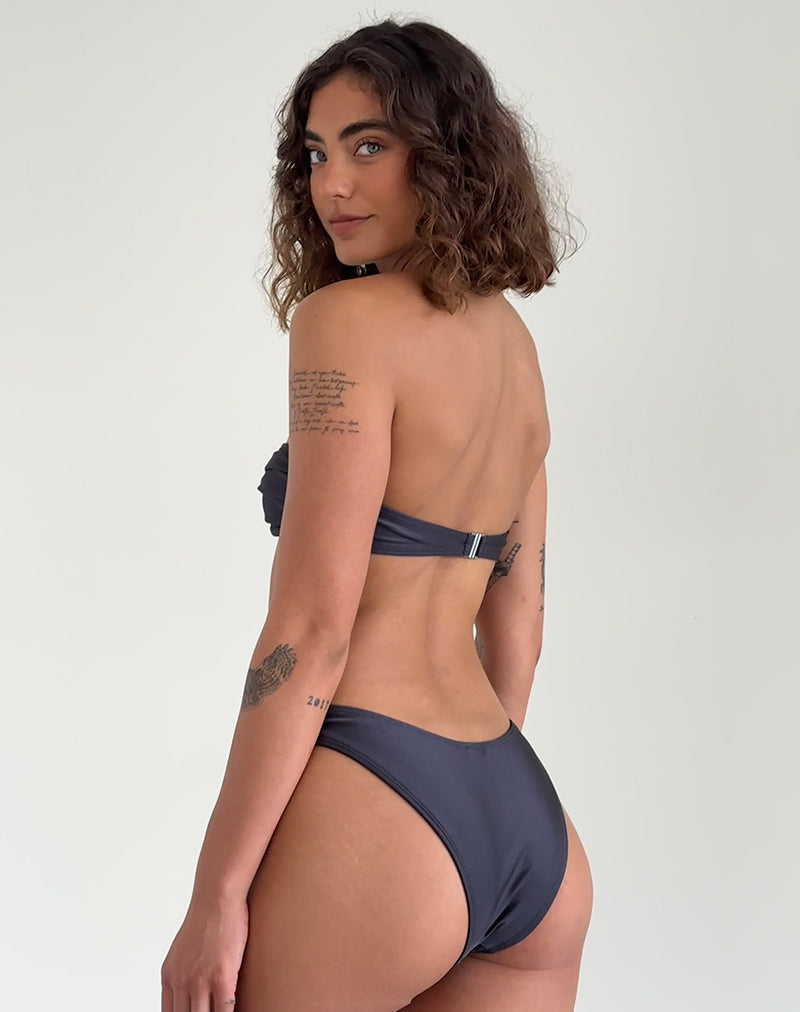 Farida Bikini Bottom in Dark Grey