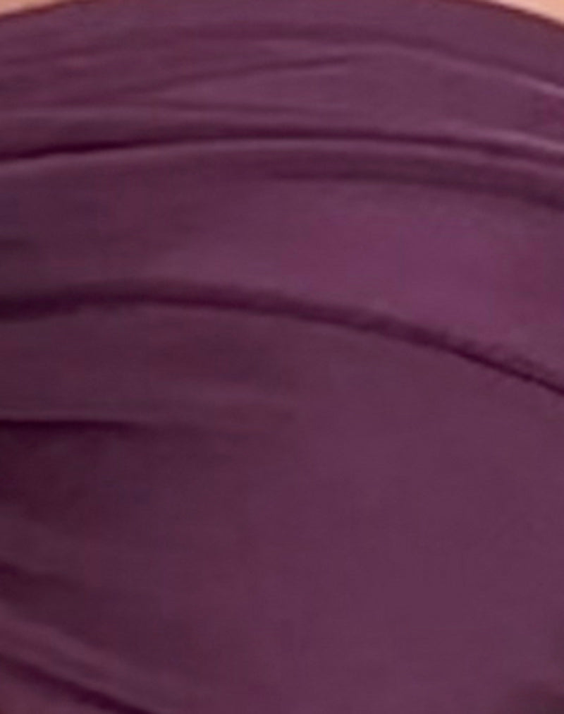 Linda Twist Bikini Top in Deep Mauve Plum