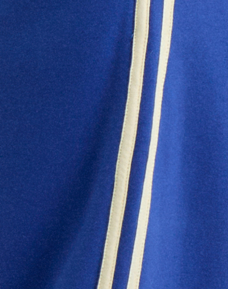 Oze Track Pant in Cobalt Blue with Buttermilk Binding