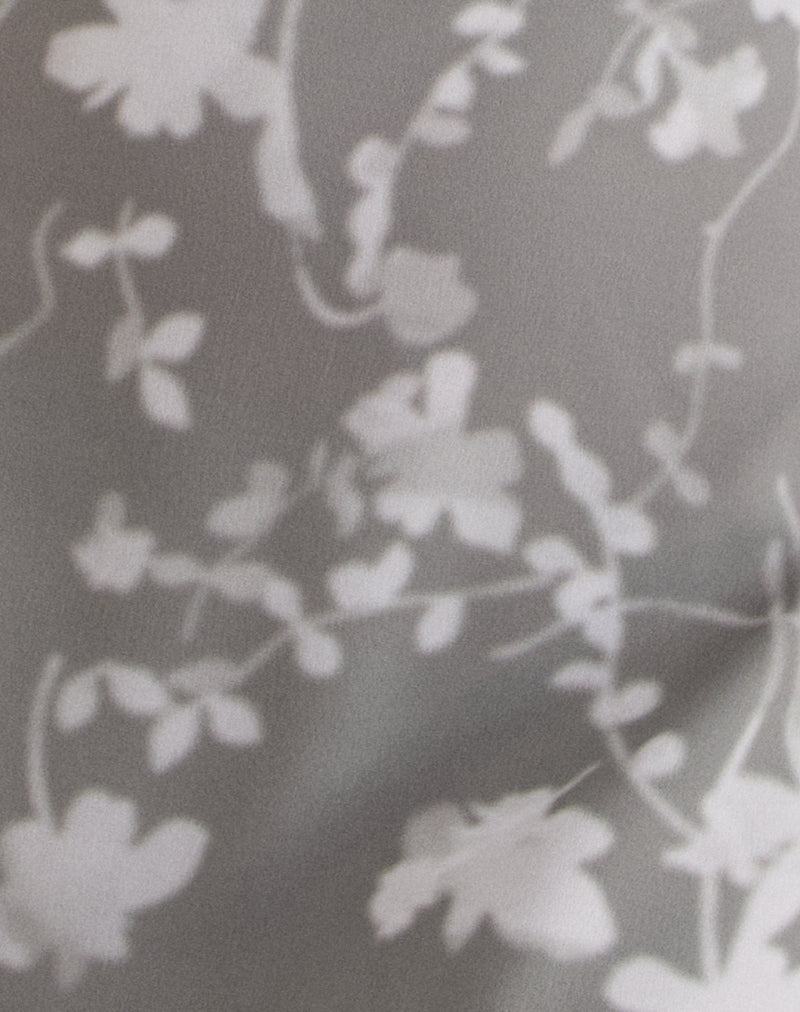 Liri Halterneck Mini Dress in Blurred Floral Grey