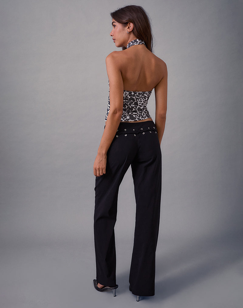 Lirina Lace Up Trouser in Tailoring Black