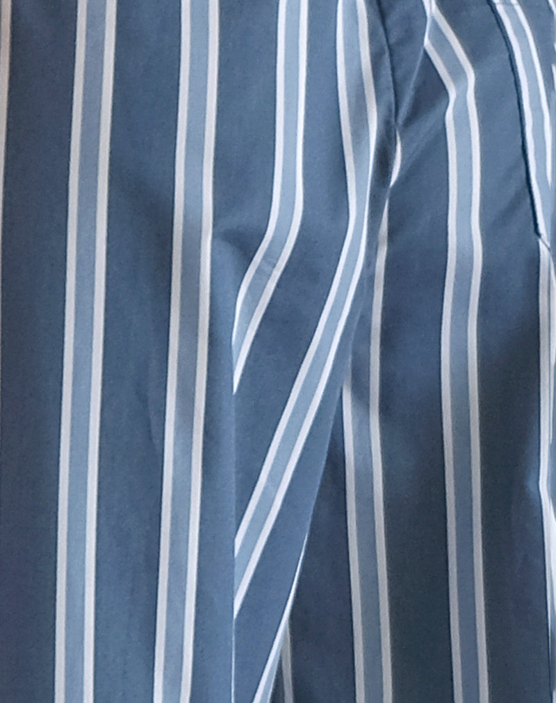 Lirura Trouser in Poplin Formal Stripe Navy