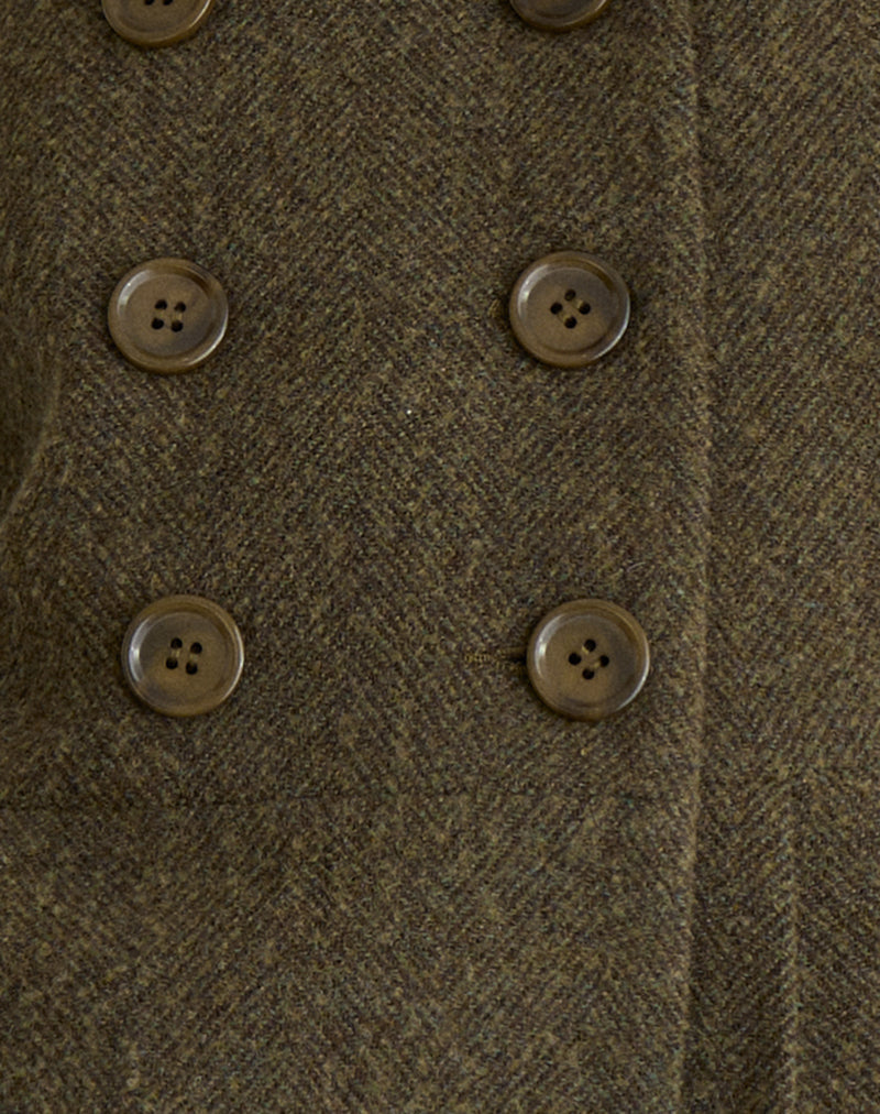 Locarti Coat in Herringbone Olive