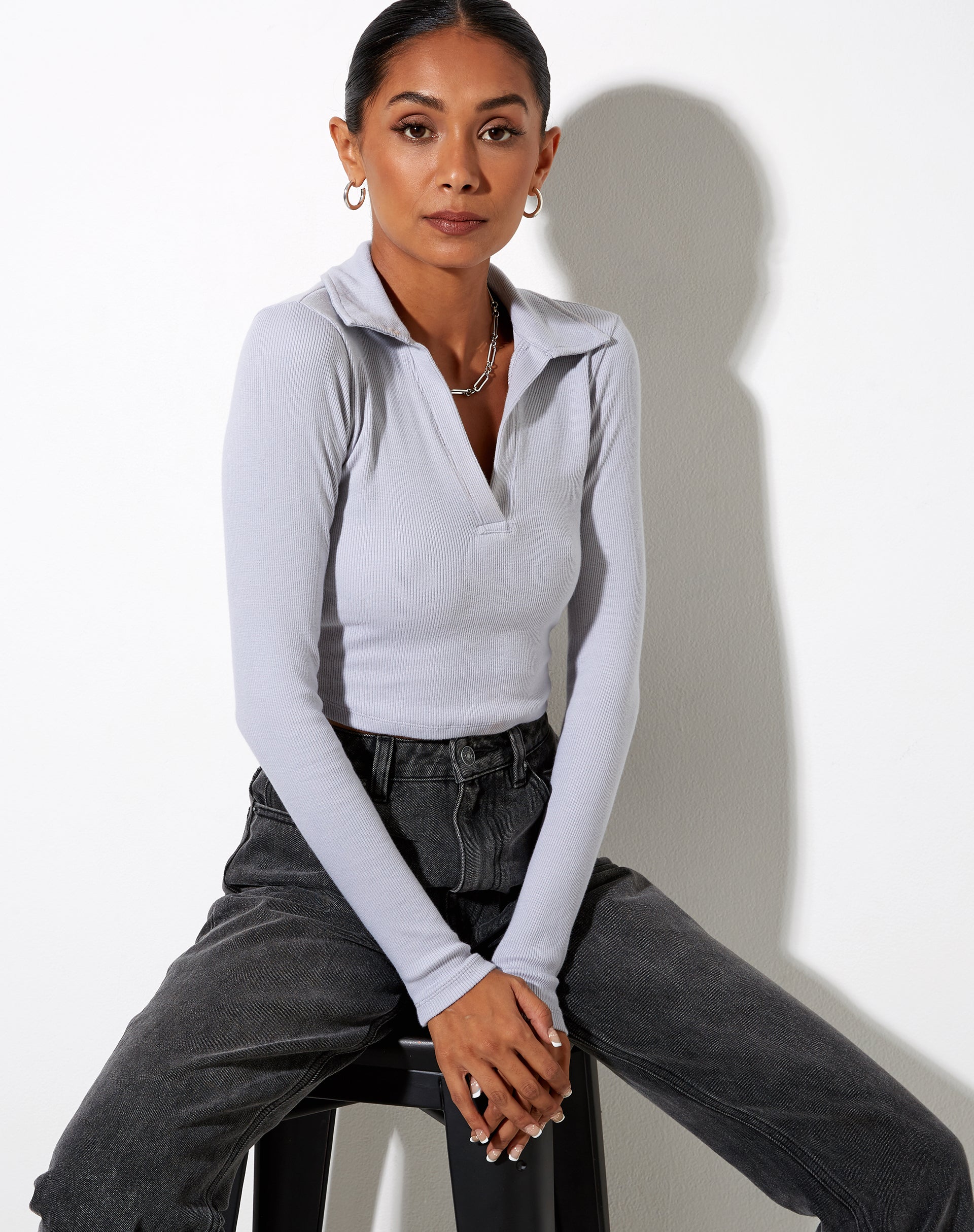 Lody Crop Top in Lunar Rock