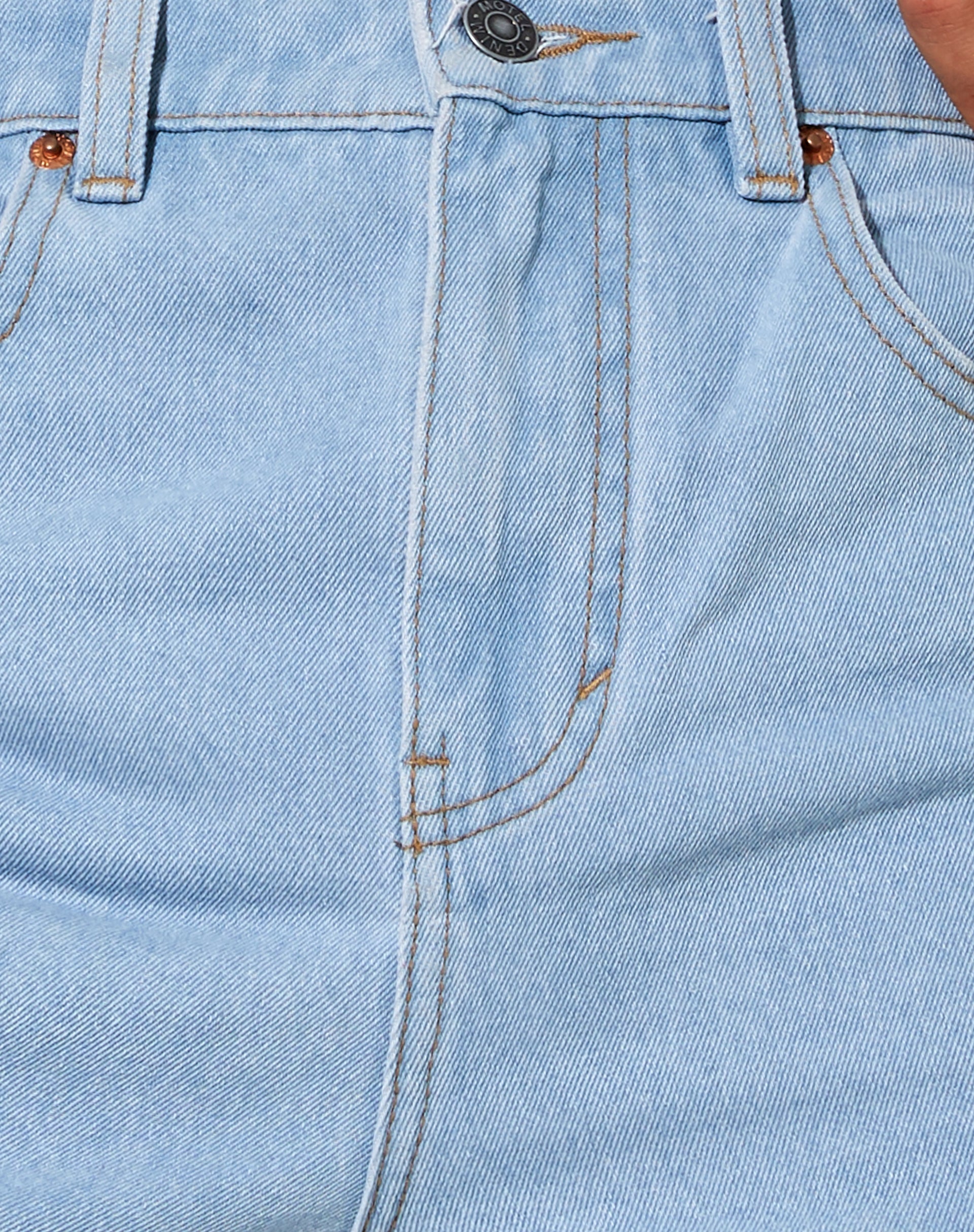Loose Fit Denim Short in Light Wash Blue