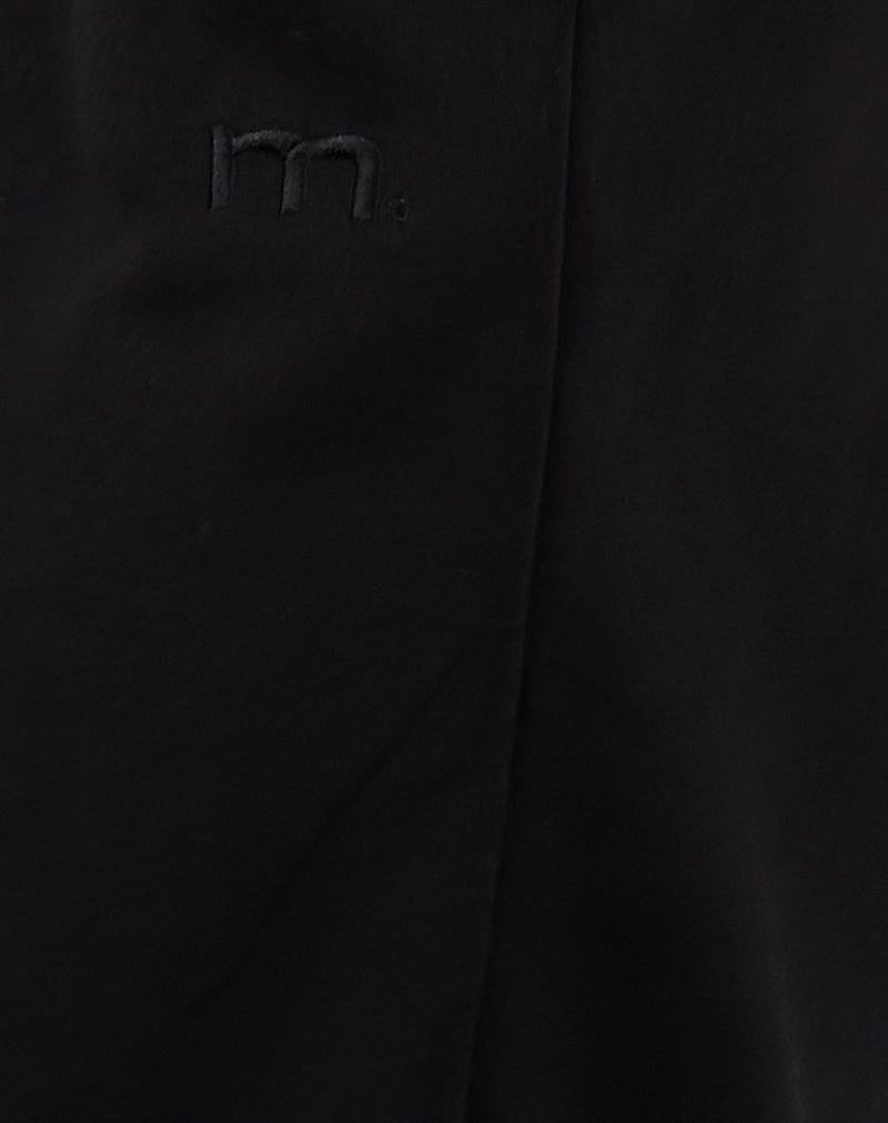 Loose Jogger in Black with 'M' Embroidery