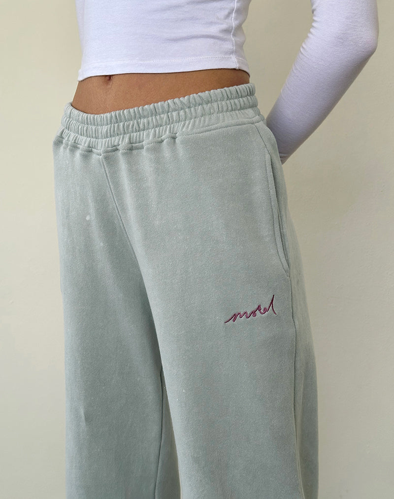 Loose Jogger in Ecru with Motel Cashmere Embroidery