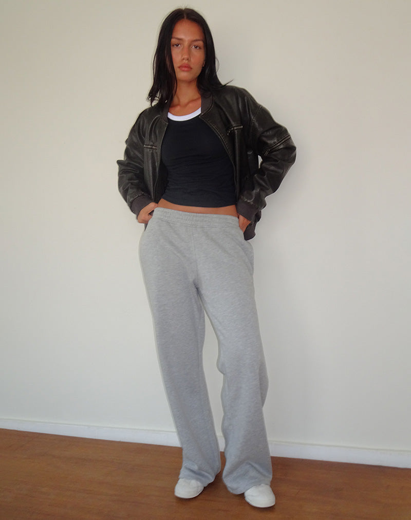 Loose Jogger in Grey Marl with M Embroidery
