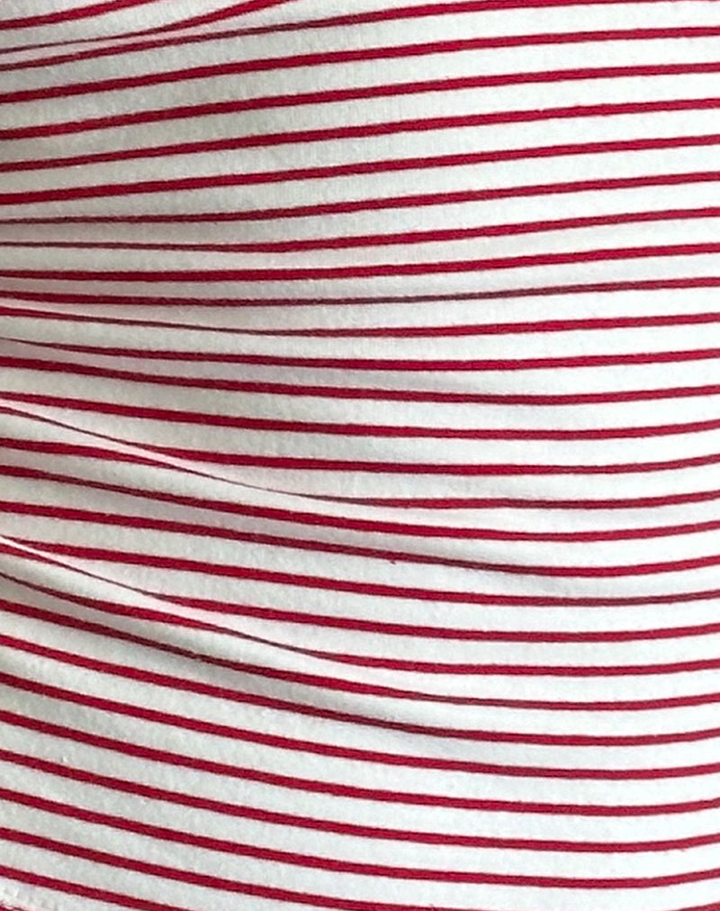 Lorde Tank Top in Red and White Stripe