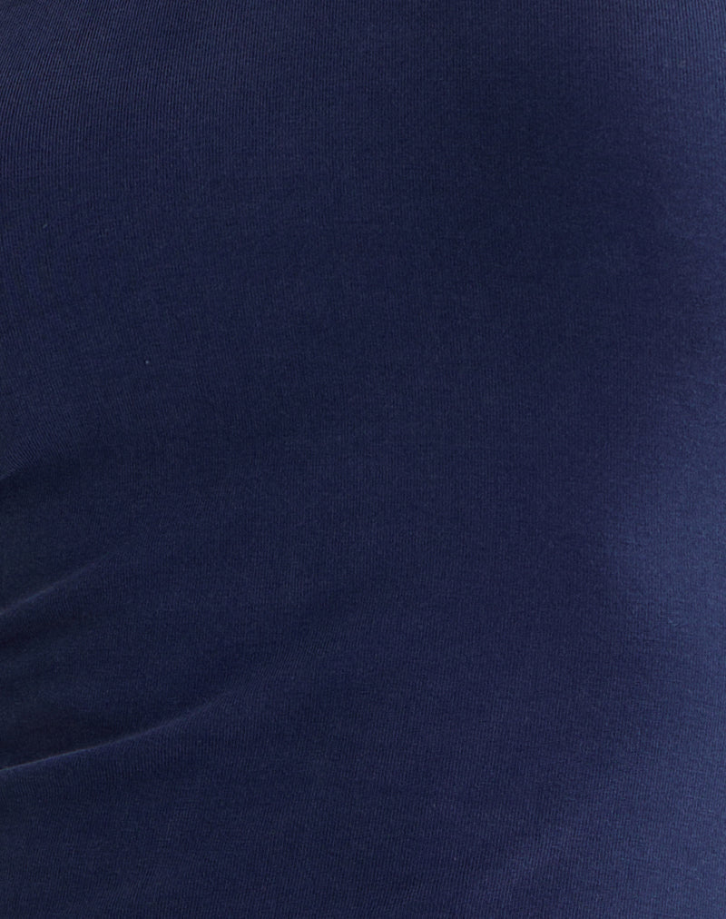 Lorie Halter Top in Cupro Navy