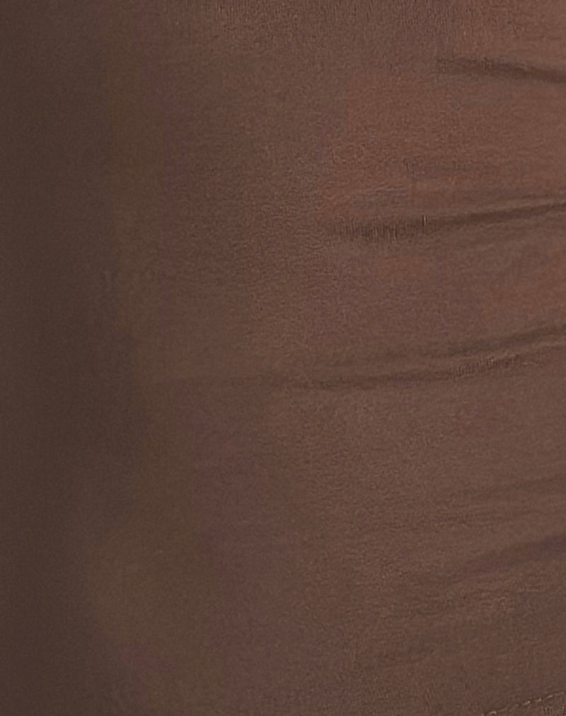 Lorie Halter Top in Cupro Bitter Chocolate