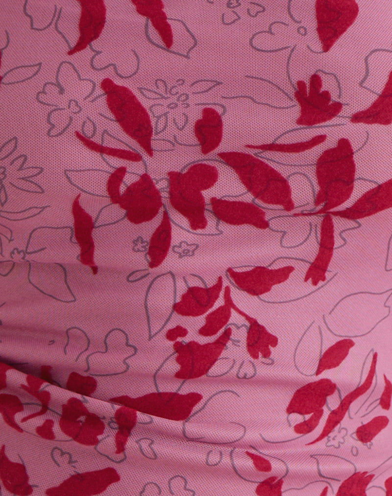 Lotus Cami Top in Stencil Flower Pink