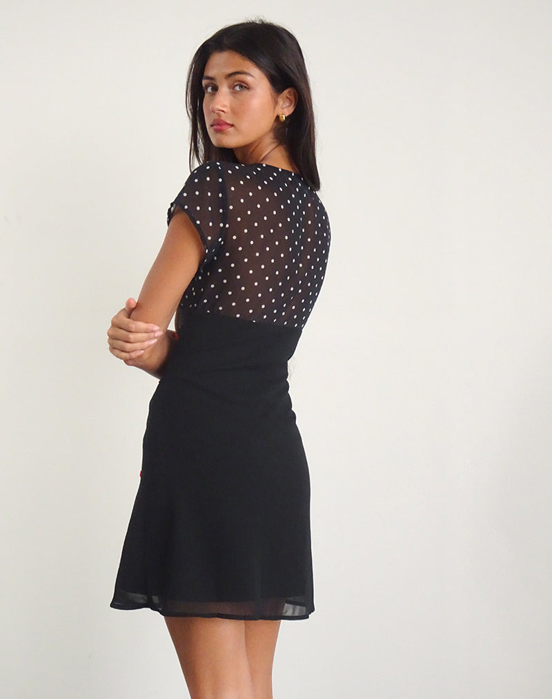 Lovita Mini Dress in Basic Polka Black