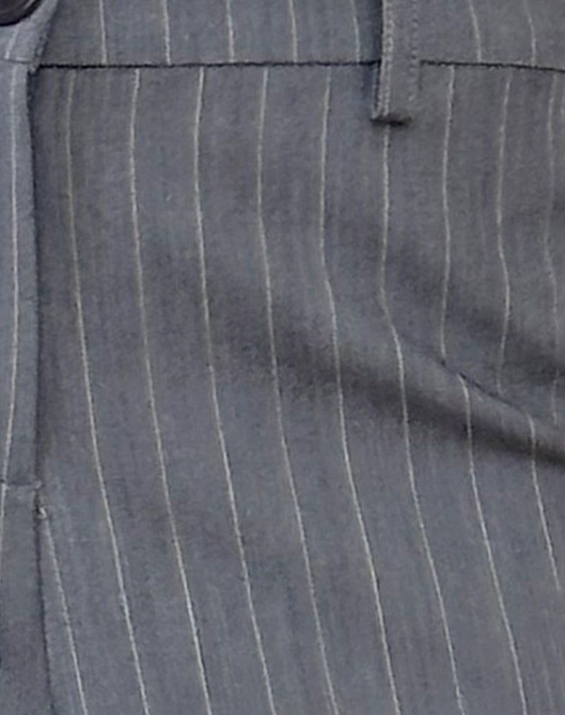 Abba Low Rise Trouser in Grey Pinstripe