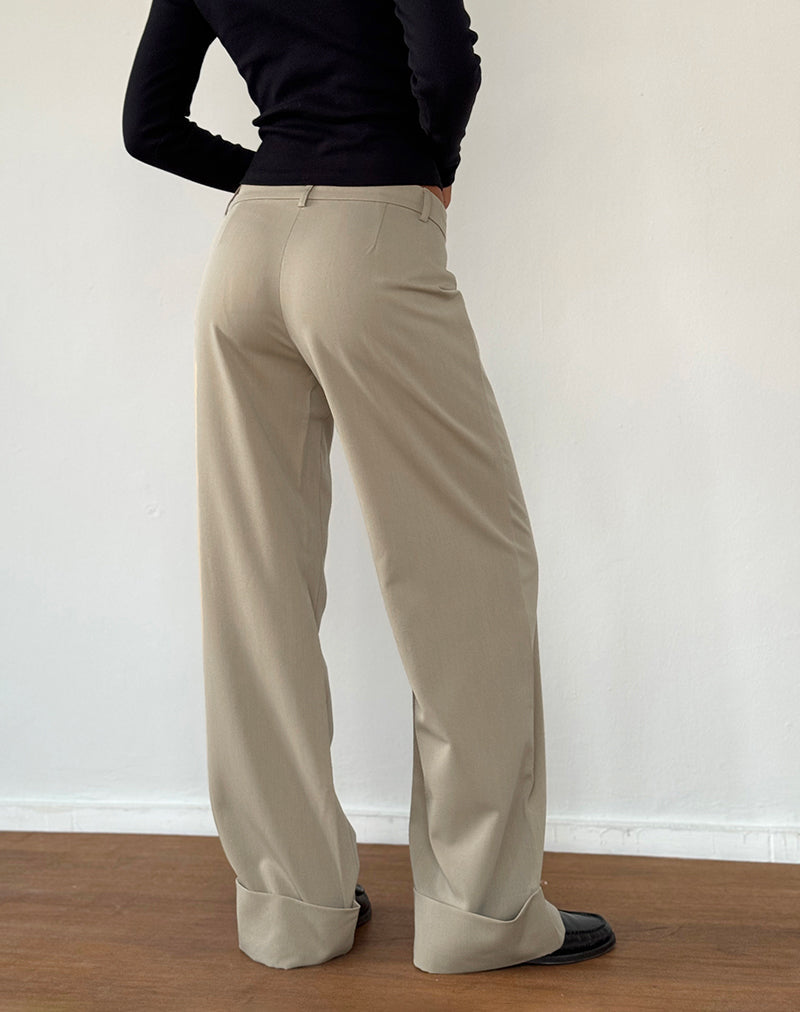 Abba Low Rise Trousers in Stone