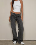 Low Rise Parallel Jeans in Washed Black Grey