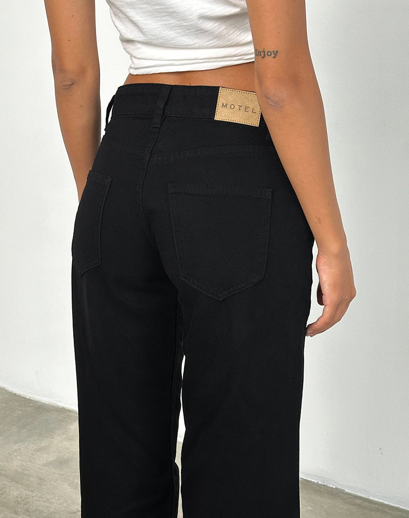 Low Rise Parallel Jeans in Rinse Black