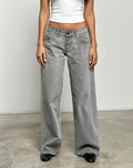 Low Rise Roomy Jeans in Bleach Grey