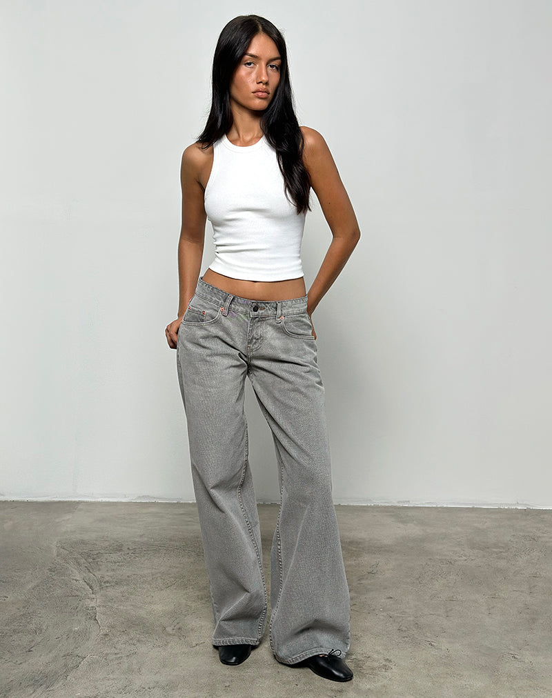 Low Rise Roomy Jeans in Bleach Grey