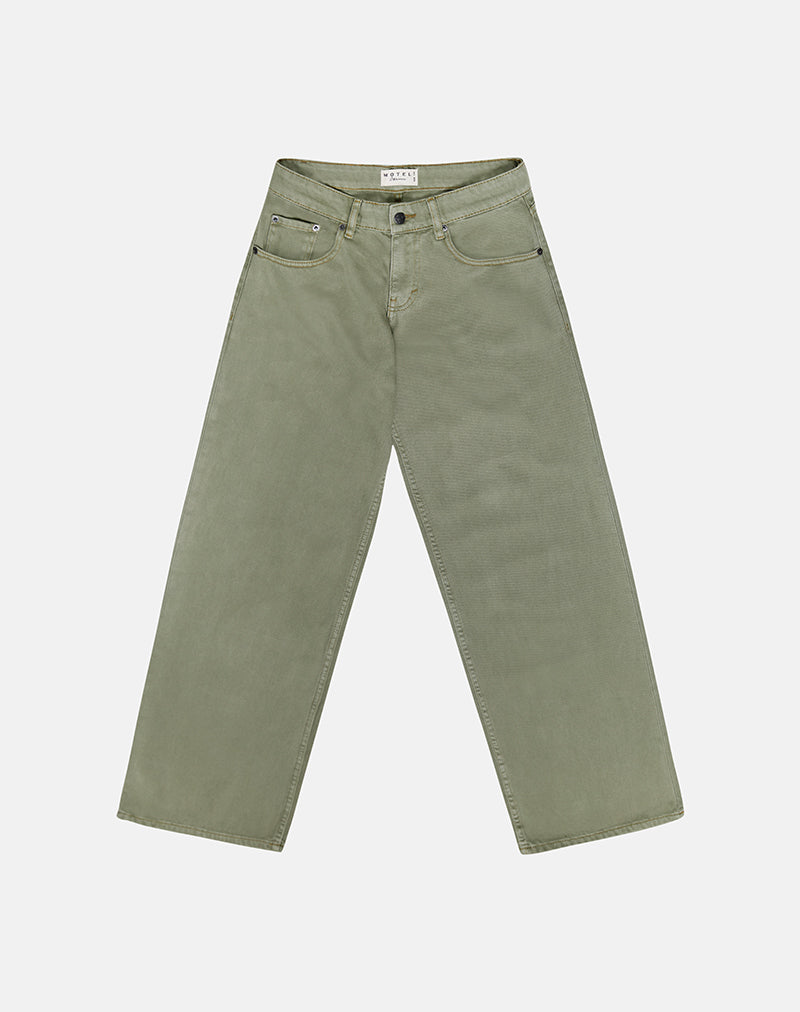 Low Rise Roomy Jeans in Fern Green