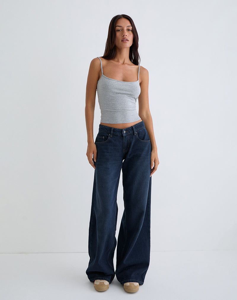 Low Rise Roomy Jeans in Smokey Blue