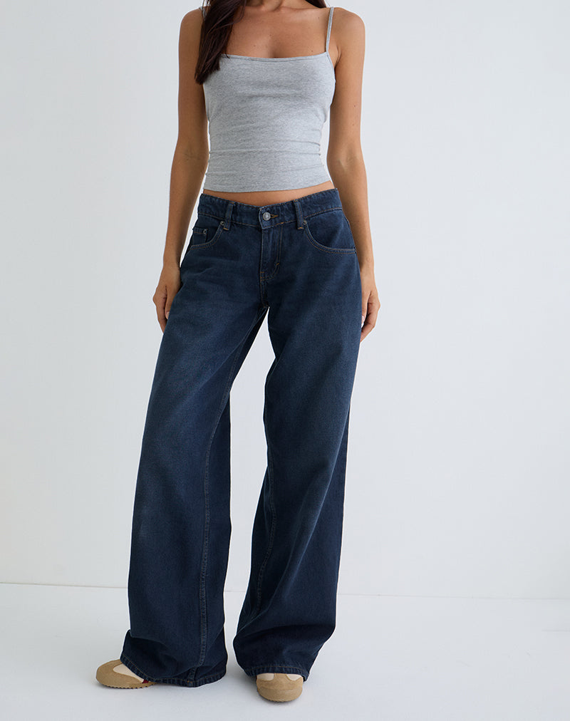 Low Rise Roomy Jeans in Smokey Blue