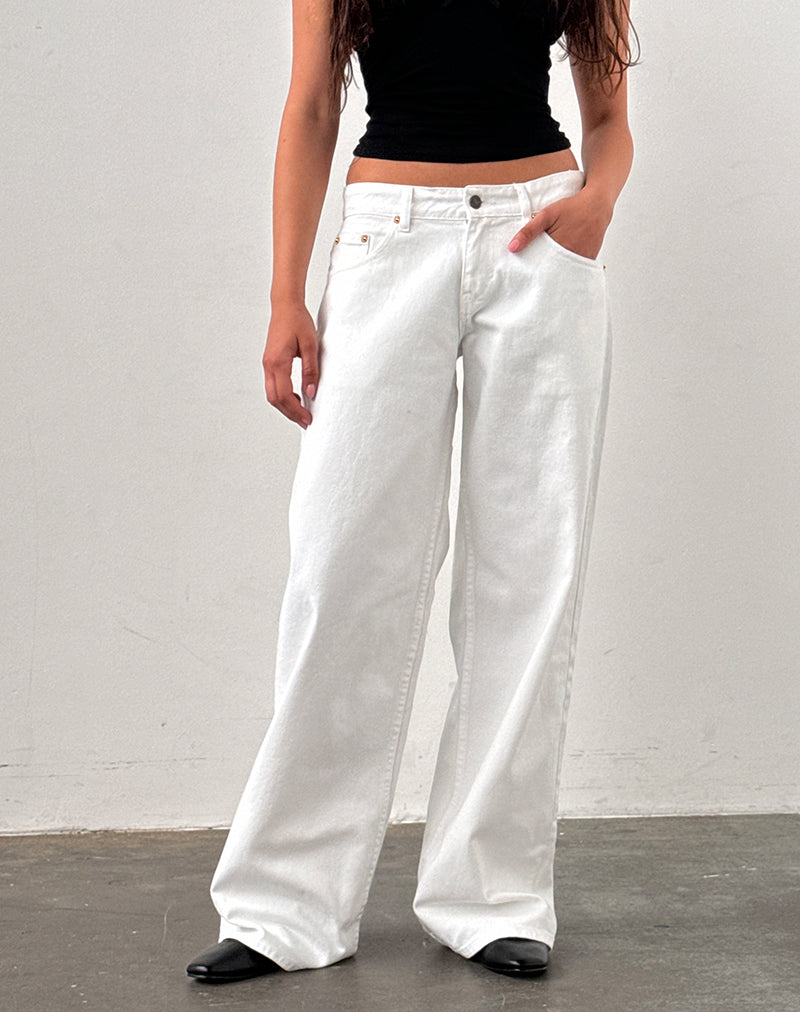 Low Rise Roomy Jeans in True White