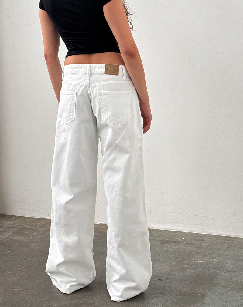 Low Rise Roomy Jeans in True White