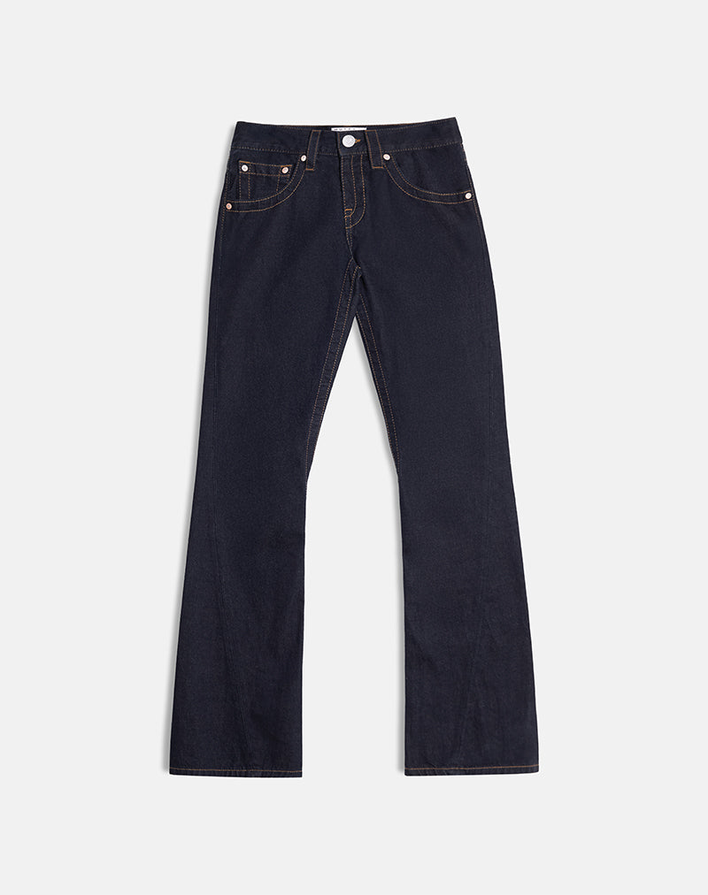 Low Rise Twisted Seam Jeans in Indigo