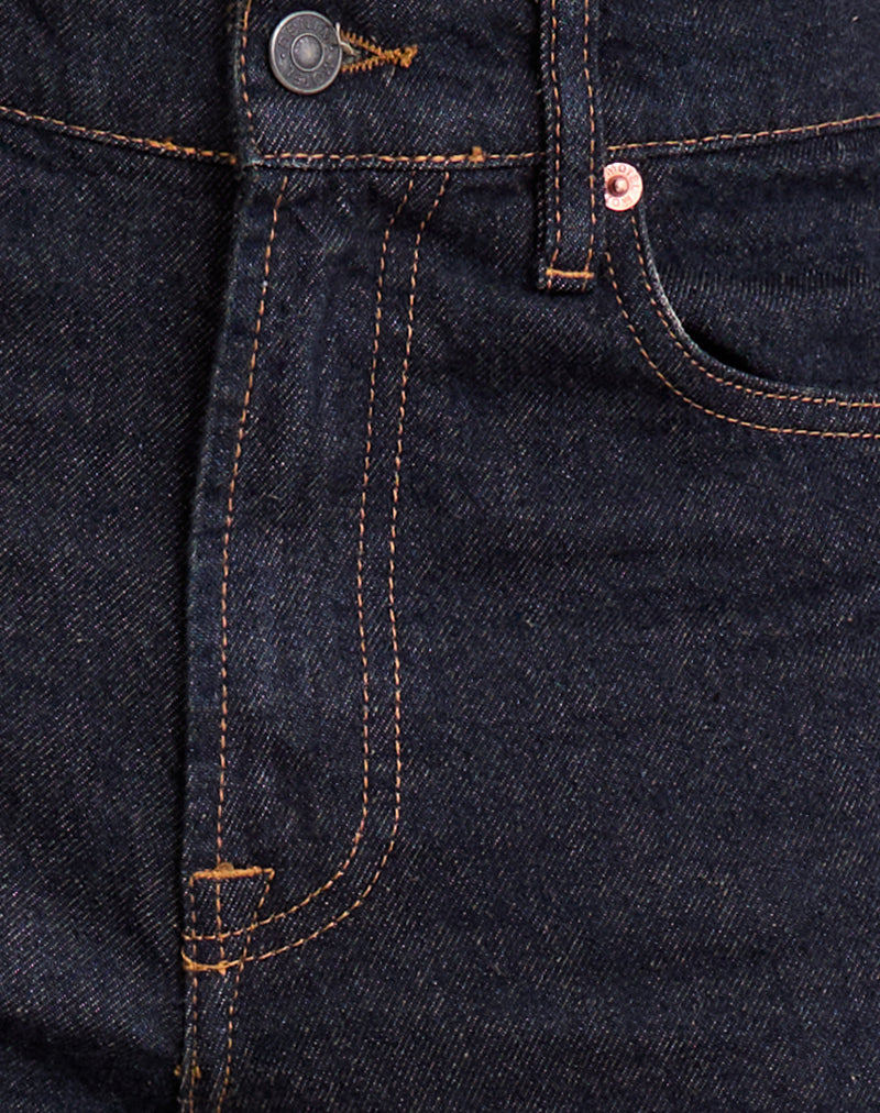 Low Slung Slim Parallel Jeans in Indigo