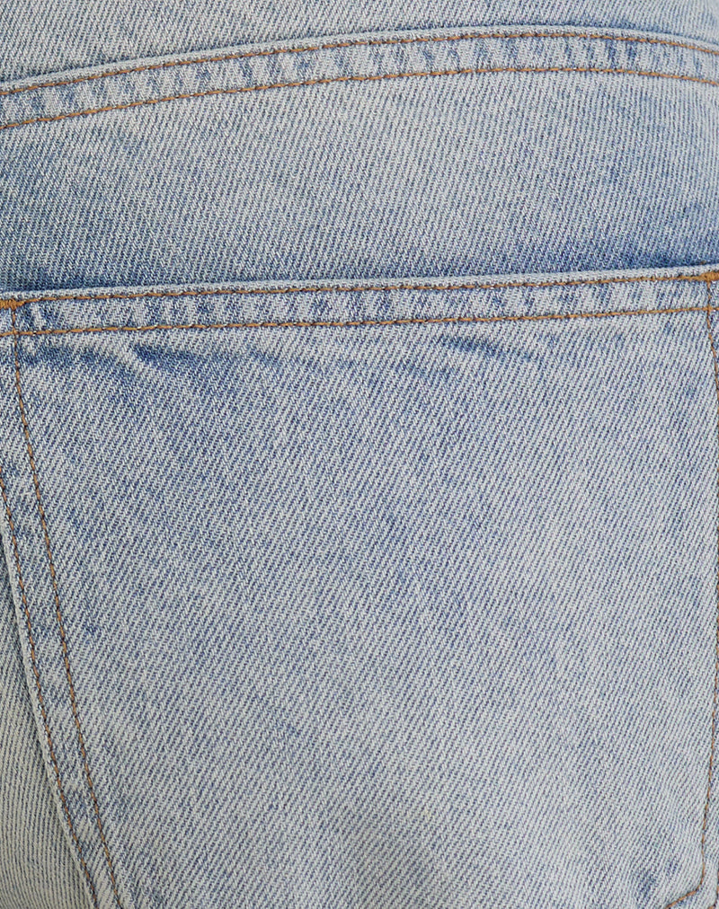 Low Slung Roomy Jeans in Breeze Blue Wash