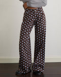 Low Rise Roomy Trouser in Mono Polka Brown