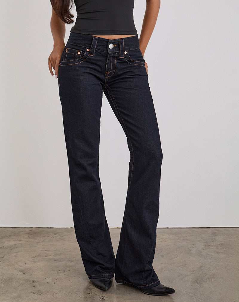 Low Rise Twisted Seam Jeans in Indigo