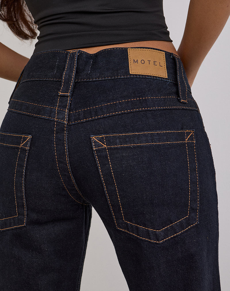 Low Rise Twisted Seam Jeans in Indigo