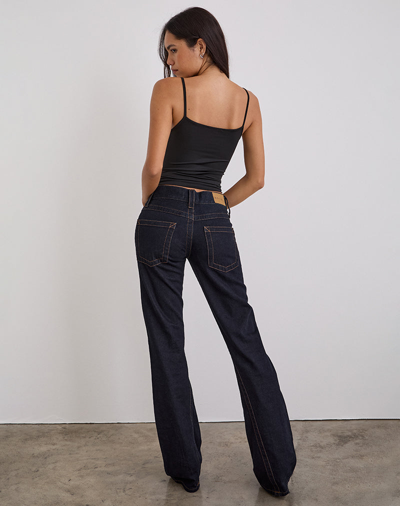 Low Rise Twisted Seam Jeans in Indigo
