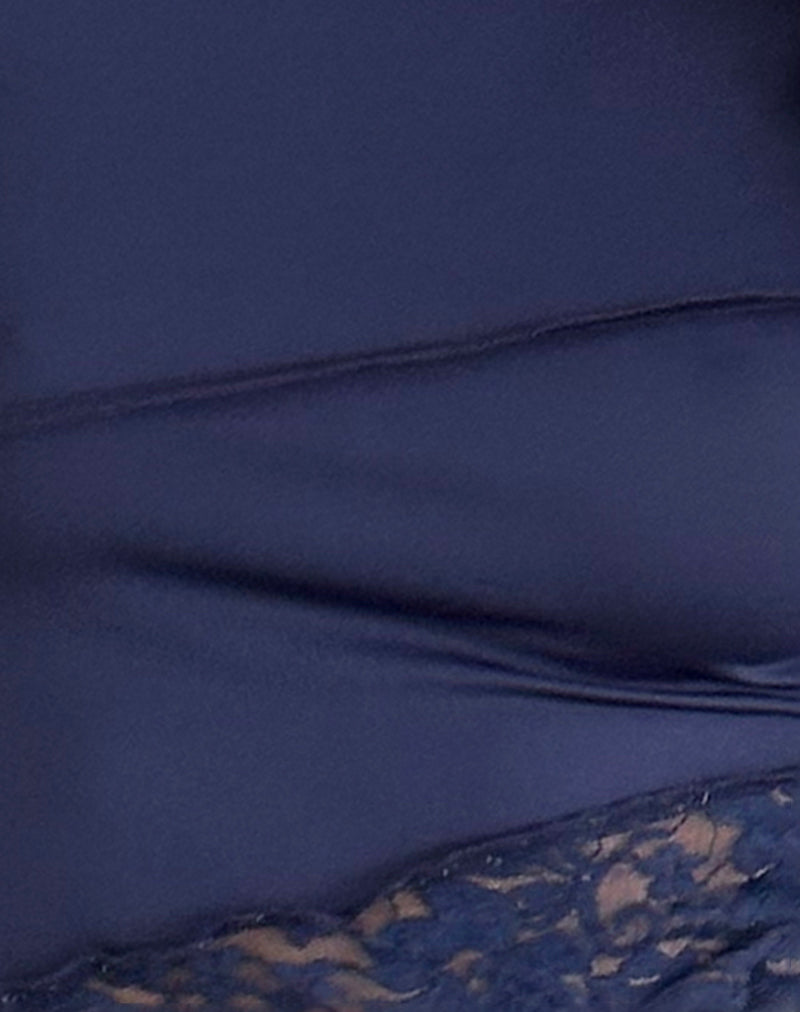 Lucca Long Sleeve Top in Slinky Lace Navy Blue
