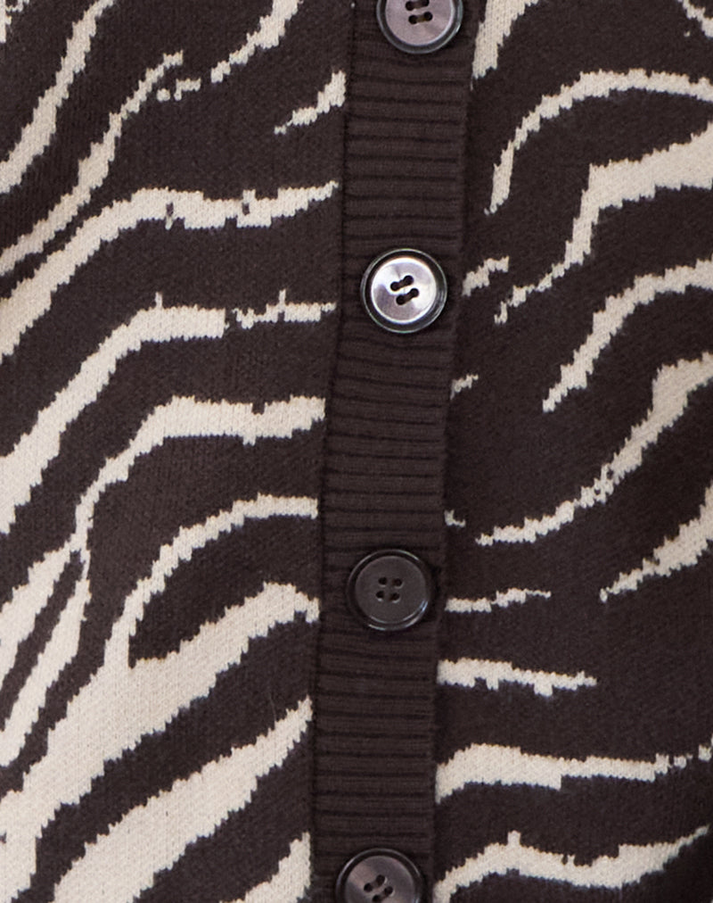 Luceta Knitted Cardigan in Wild Animal