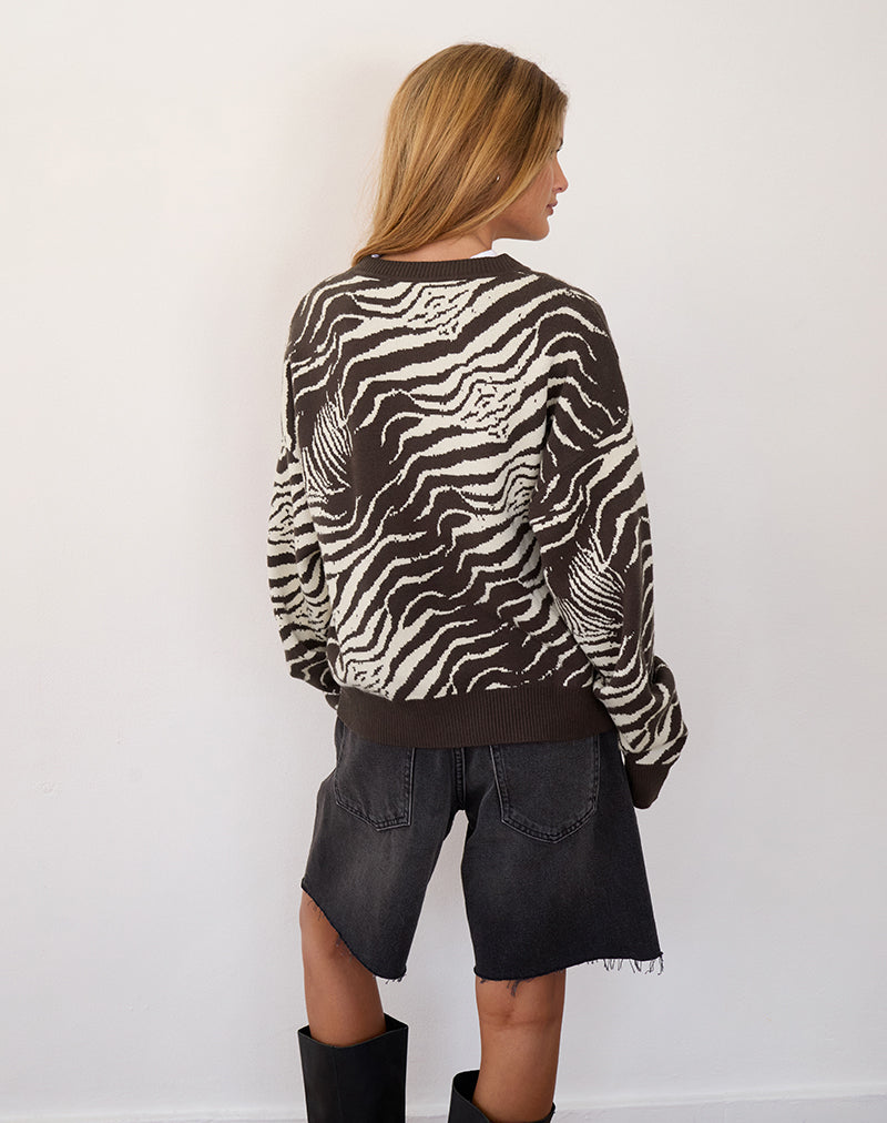 Luceta Knitted Cardigan in Wild Animal