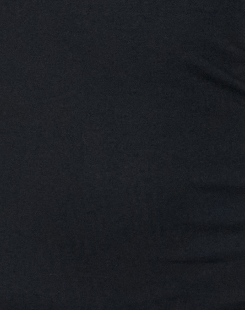 Lulusia Scoop Neck Long Sleeve Mini Dress in Black