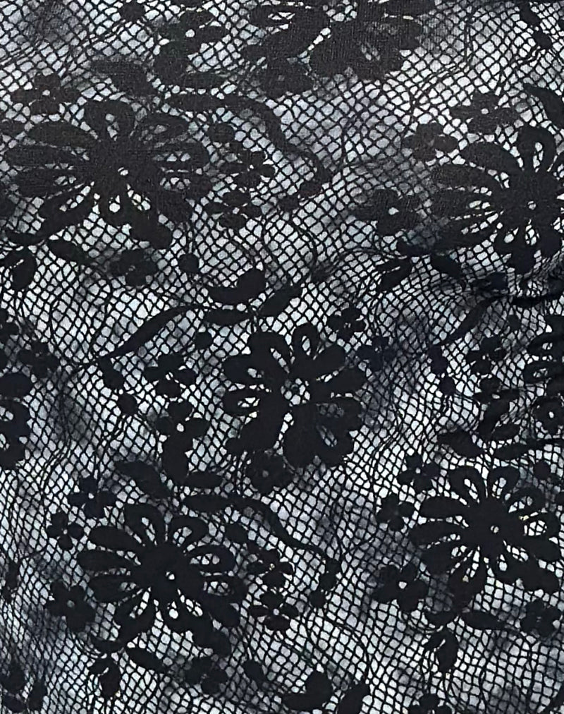 Lutana Bardot Long Sleeve Top in Midnight Floral Grey