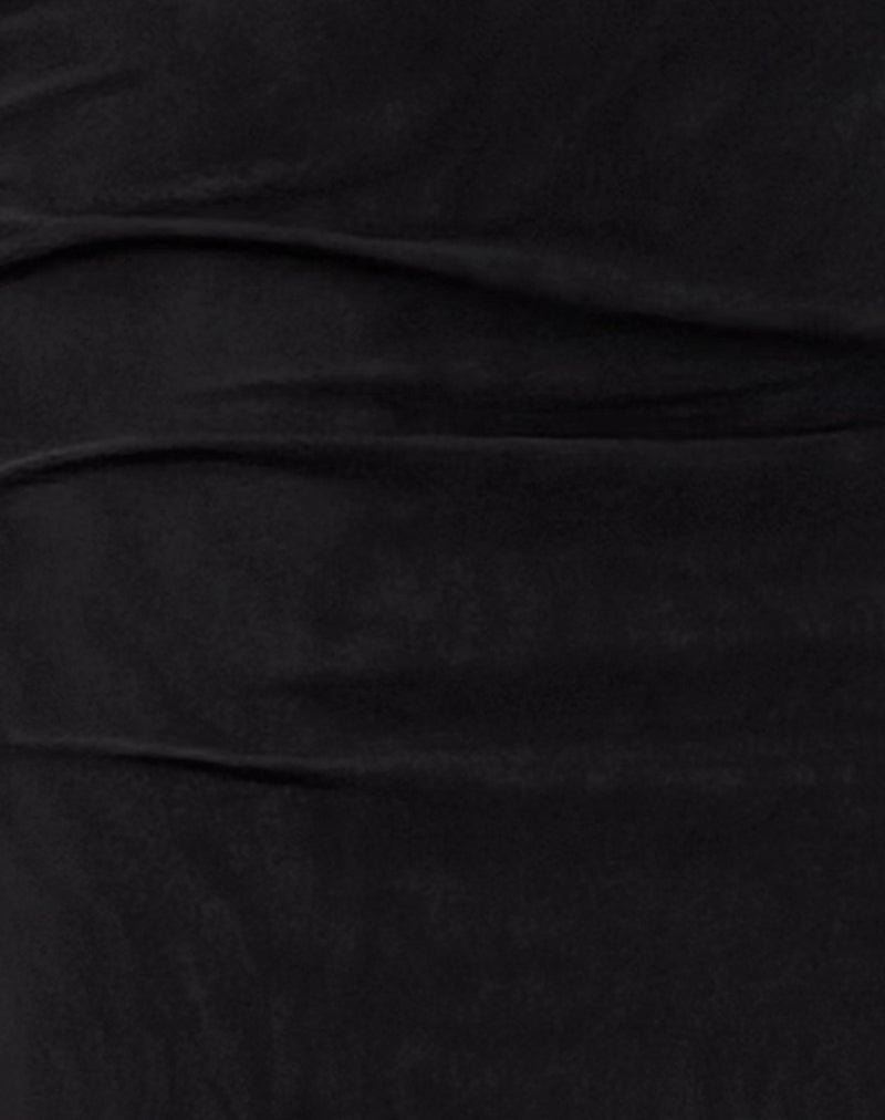 Lyra Backless Midi Dress in Mesh Black