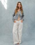 Low Rise Parallel Jeans in Off White