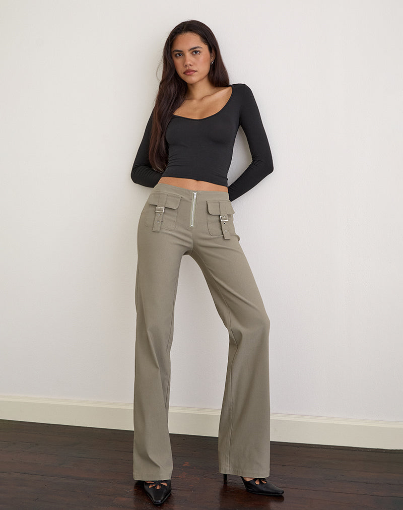 Maite Pocket Trouser in Tailoring Taupe