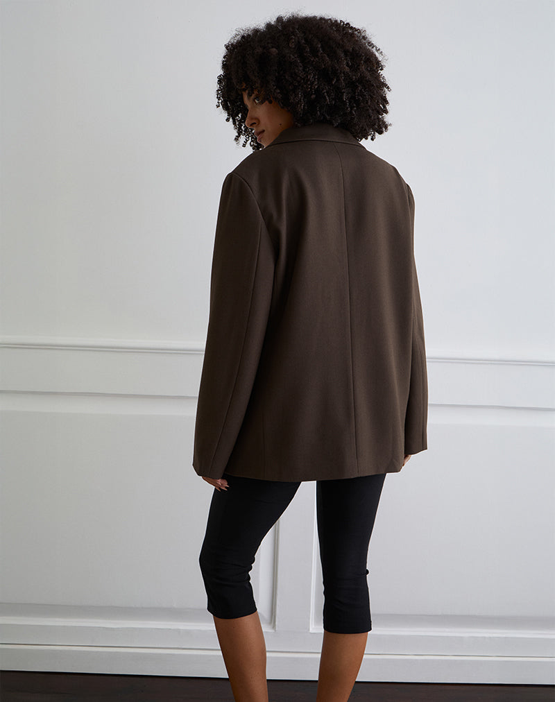 Maiwa Textured Tailoring Blazer in Brown