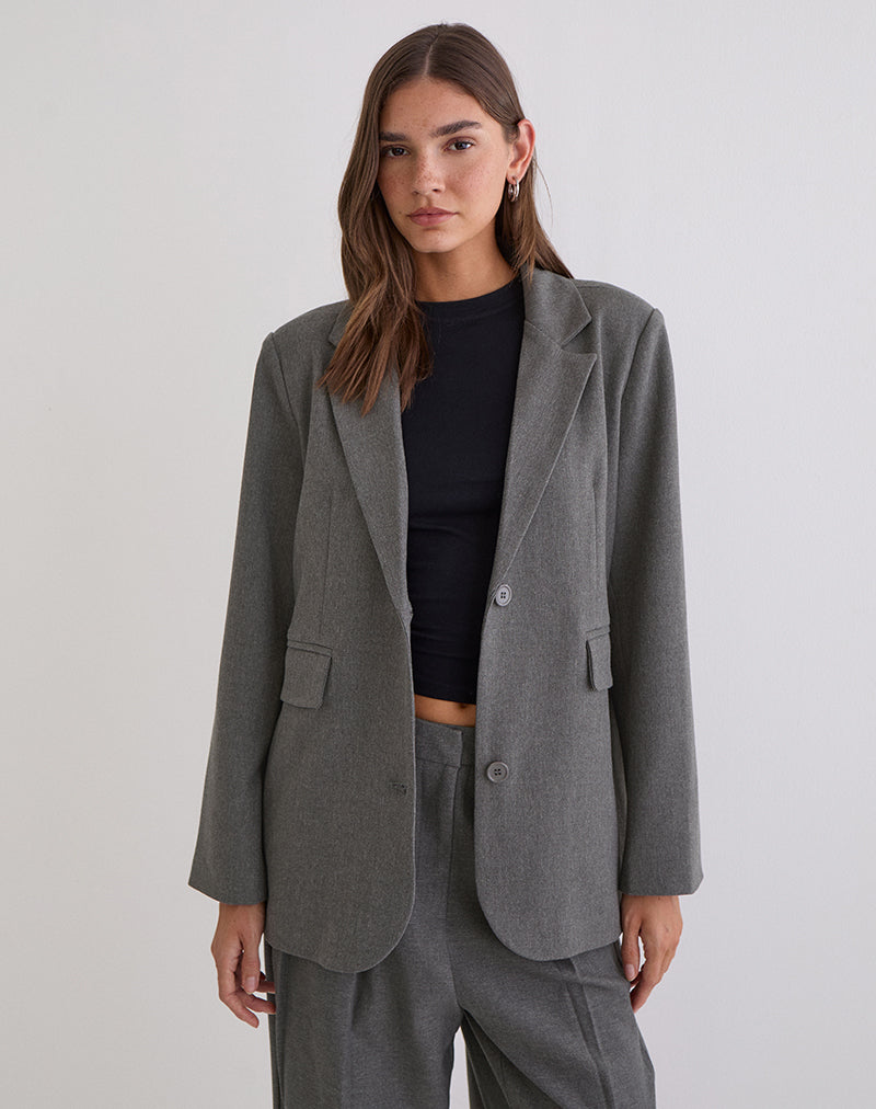 Maiwa Textured Tailoring Blazer in Charcoal