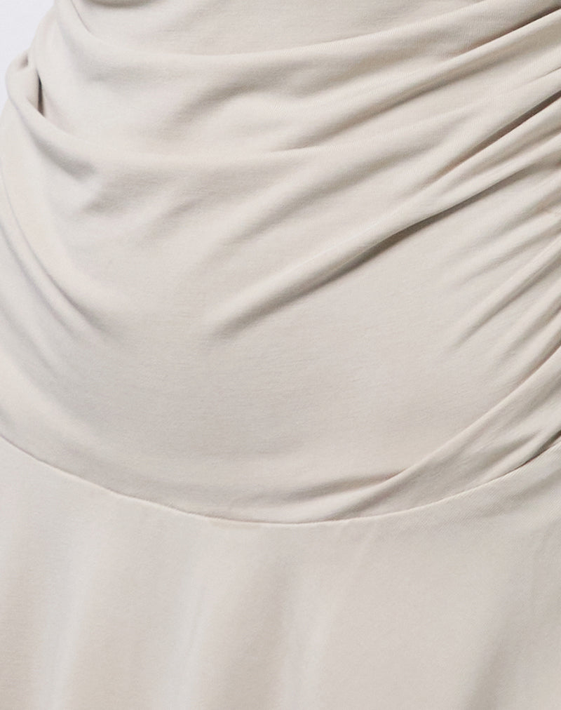 Makani Mini Dress in Cupro Oatmilk