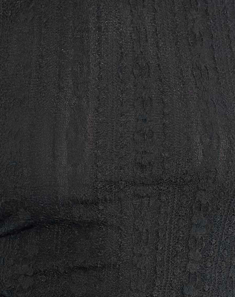 Malakai Long Sleeve Top in Lace Black