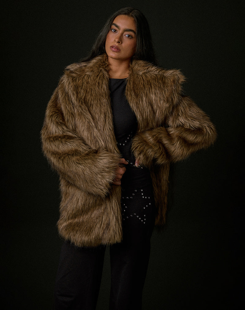 Malakai Long Sleeve Top in Star Stud Black